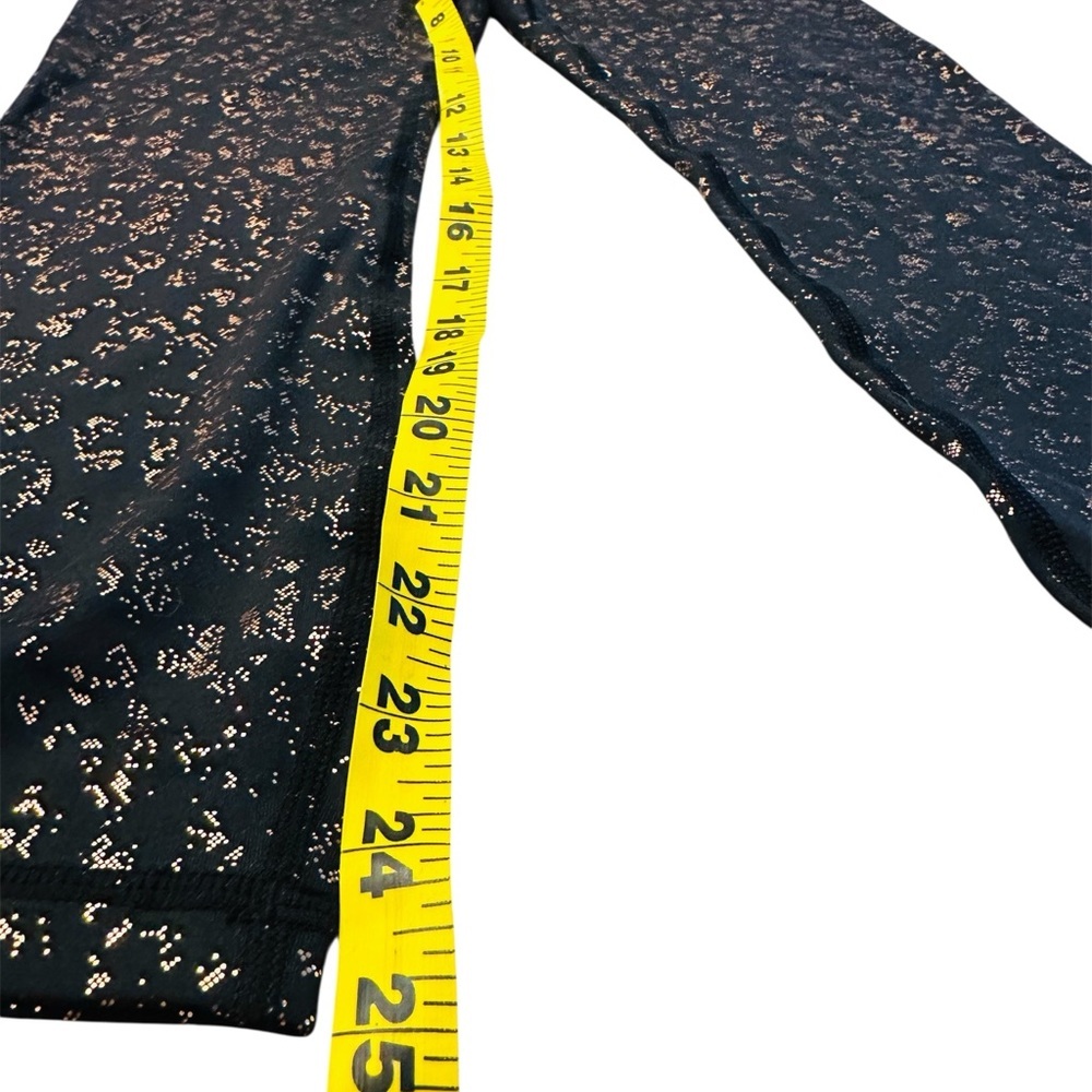ZYIA Black 7/8 Leggings with Gold Metallic Flake Womens 8-10 - Picture 3 of 7